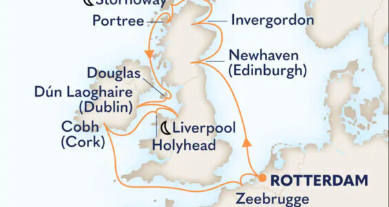 Afbeelding voor 15-Daagse cruise Britse Eilanden en Ierland – On board credit vanaf $35 per hut