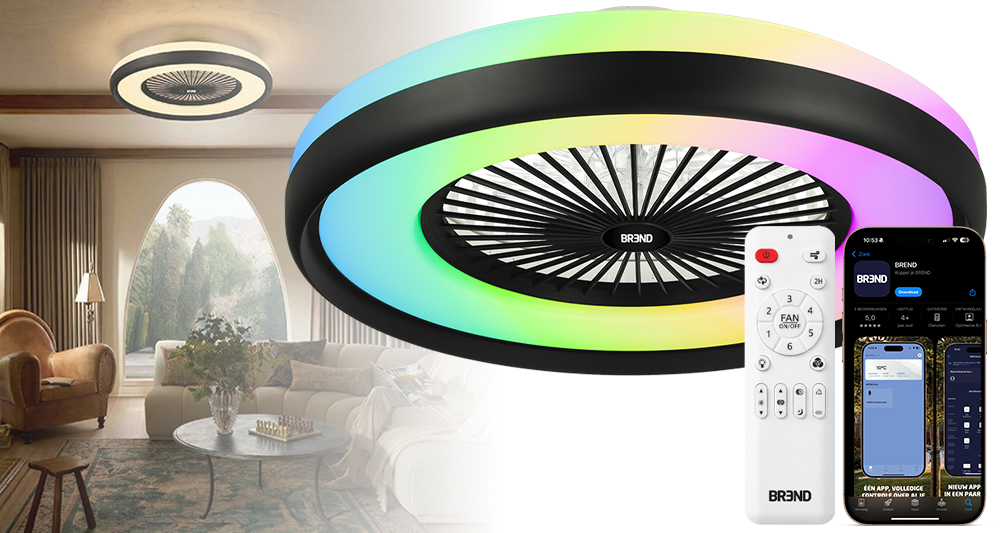 Afbeelding Plafondventilator met App en Afstandsbediening