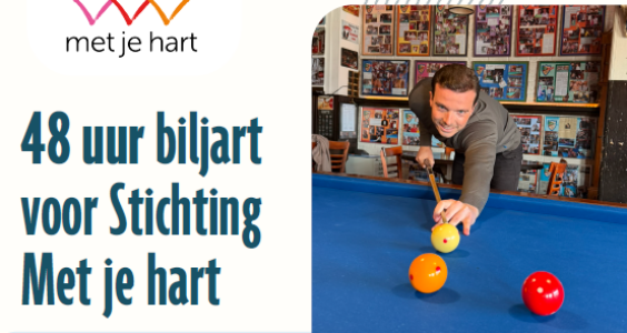 Afbeelding voor 48 uur biljart voor Stichting Met je hart