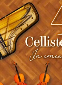 Afbeelding voor 4 cellisten in concert