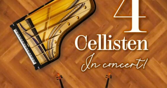 Afbeelding voor 4 cellisten in concert