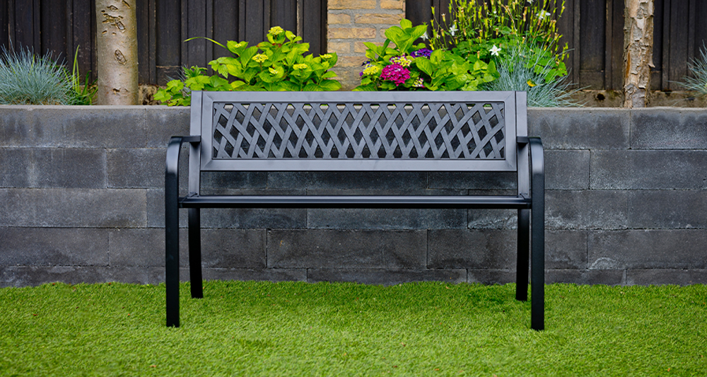 Afbeelding Nexxt Stalen tuinbank met gratis beschermhoes